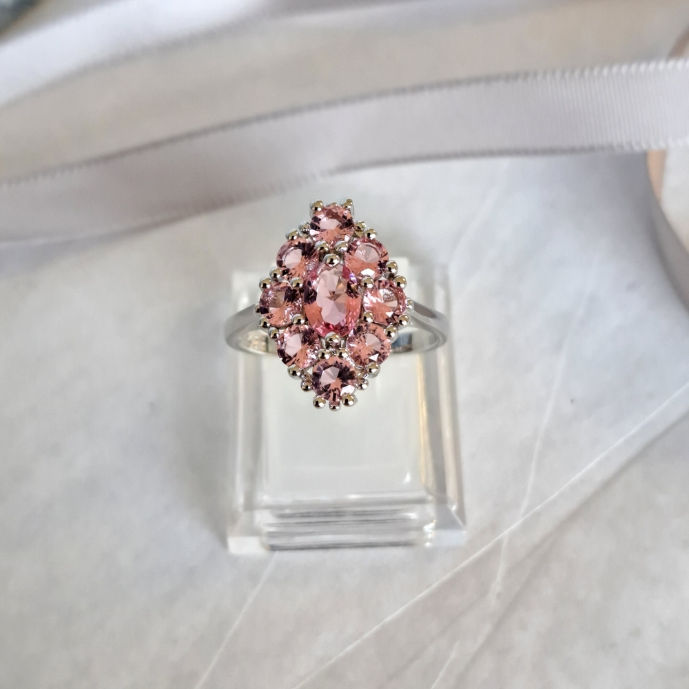 Pink Zircon Cocktail Ring - Picture 11 of 12